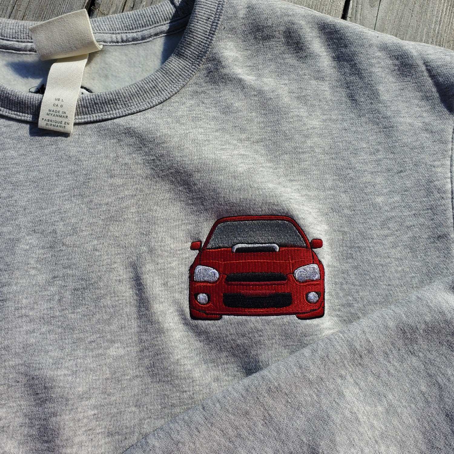 red-car-front-embroidery